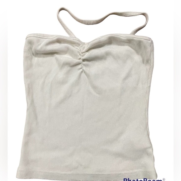 AGOLDE  Lola One Shoulder Paste Bandeau Cream Top sz Small - Picture 1 of 6